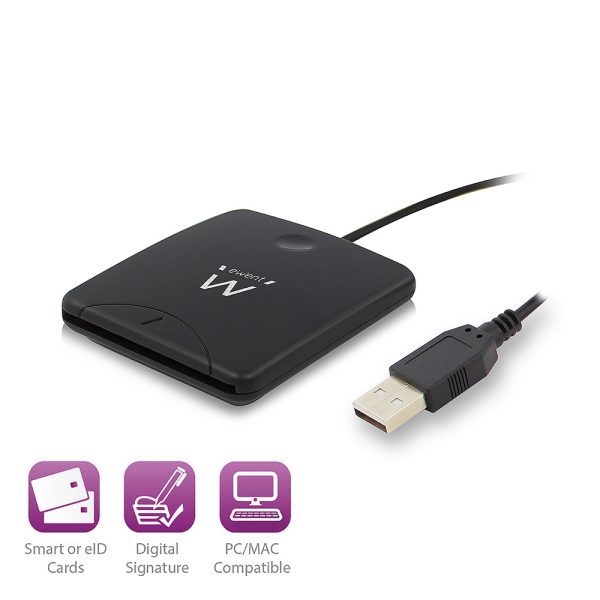 Ewent Externe USB 2.0 Smartcard eID Apple/PC ew1052