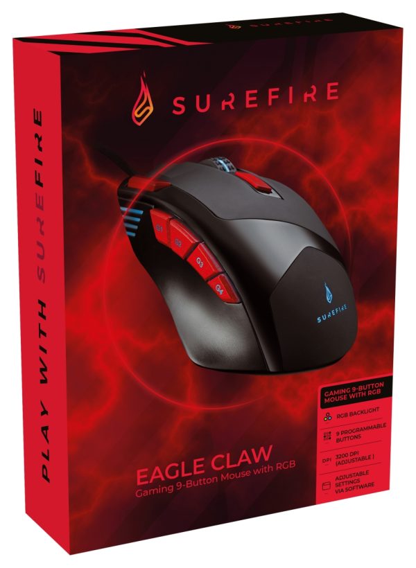 Bediening Muis SureFire Eagle Claw Gaming 9-Button with RGB